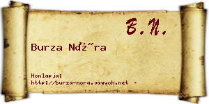 Burza Nóra névjegykártya